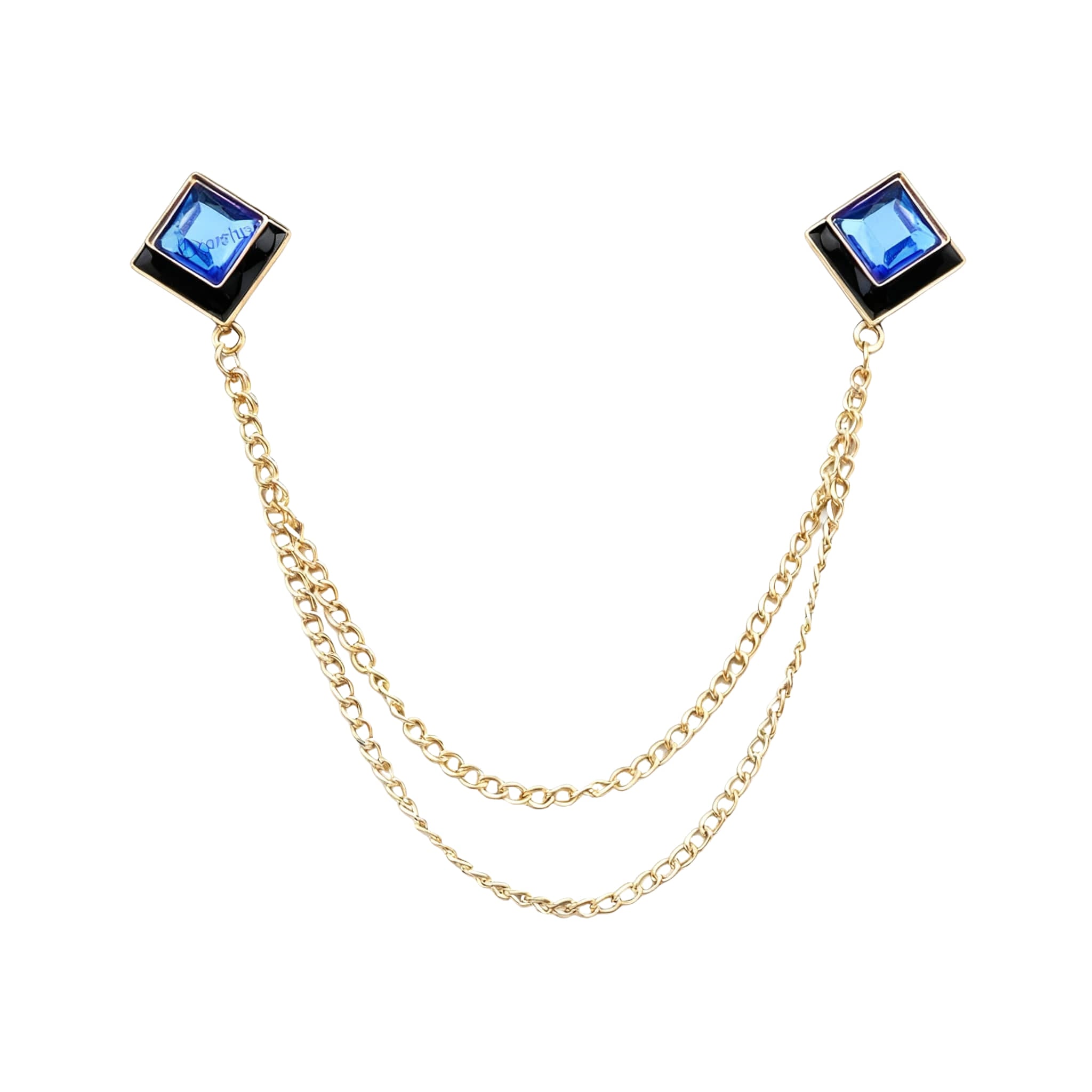 Gold Blue Solid Lapel Pin