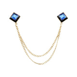 Gold Blue Solid Lapel Pin