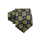 Navy Blue Yellow Geometric Necktie