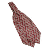 Burgundy Beige Paisley Ascot