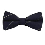 Navy Striped Bow Tie