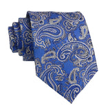 Blue Silver Paisley Necktie