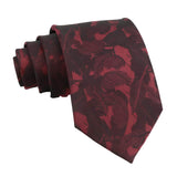 Burgundy Black Floral Necktie