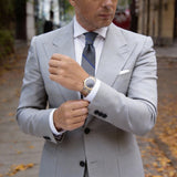 Gray With Blue Diagonal Stripes Necktie