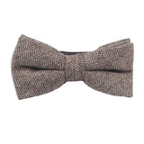 Brown Herringbone Bow Tie
