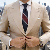 Dark Blue With Red And White Striped Necktie