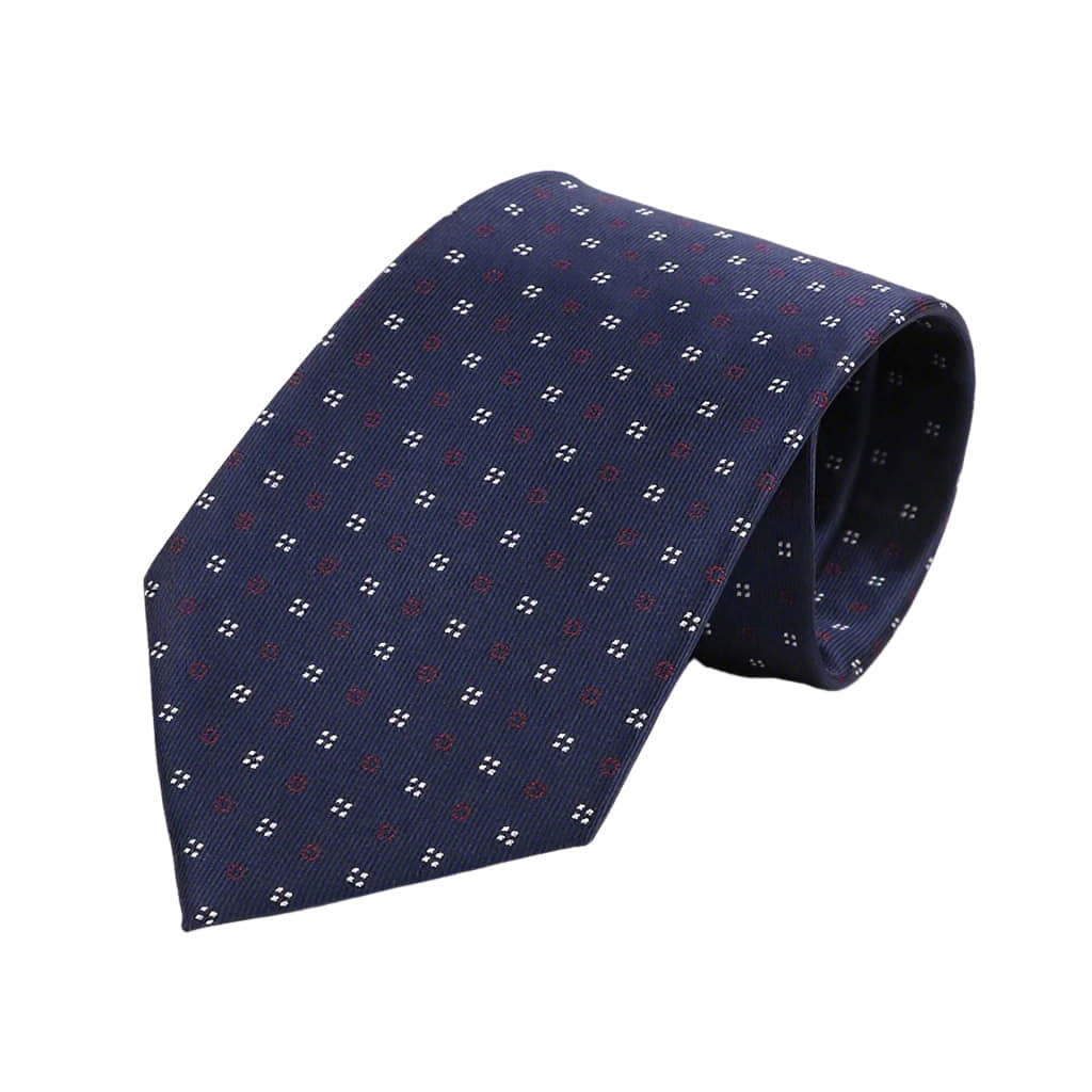 Navy Blue White Dotted Necktie
