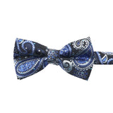 Black Blue Paisley Bowtie