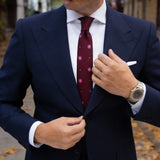 Burgundy With Pink And Blue Circles Necktie