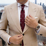 Burgundy With White Paisley Necktie