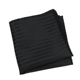 Black Black Striped Pocket Square