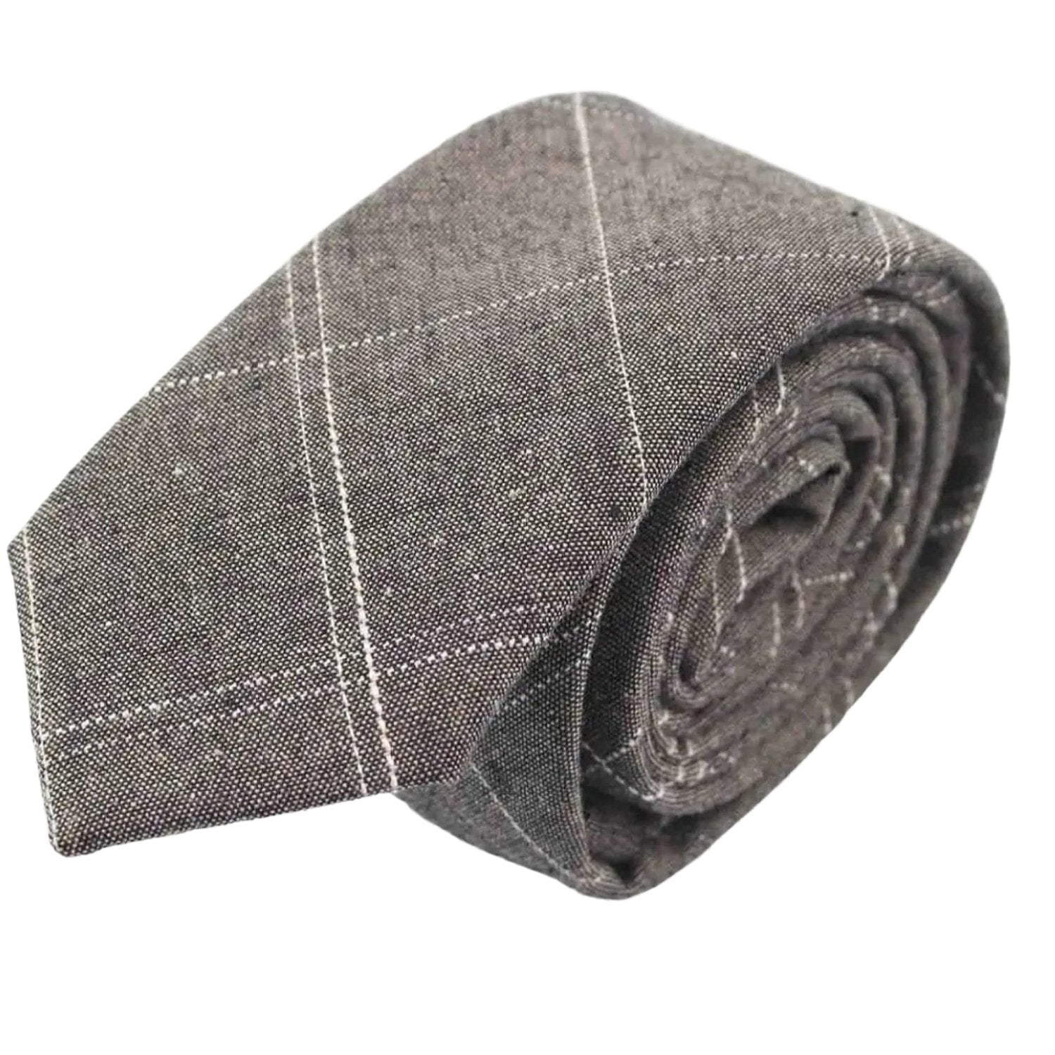 Gray With White Grid Necktie