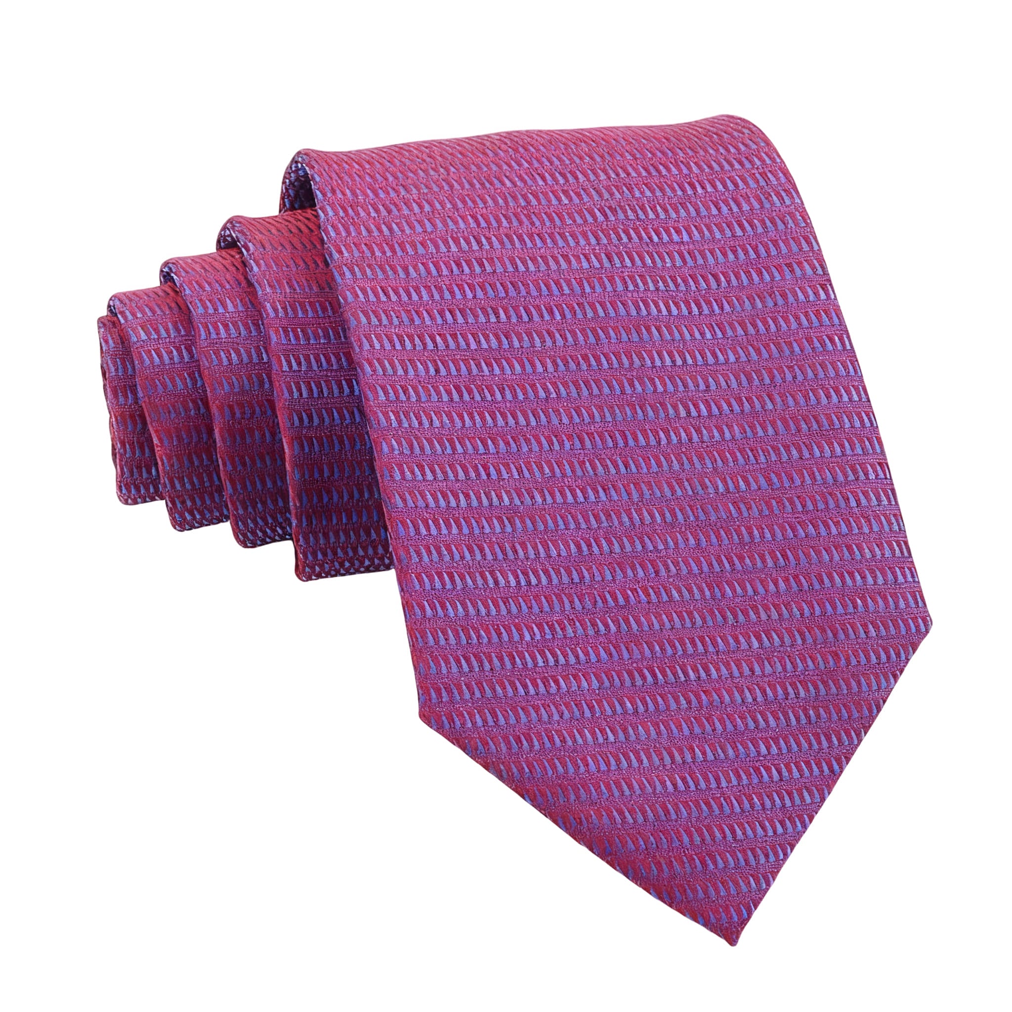 Red With Blue Geometric Necktie