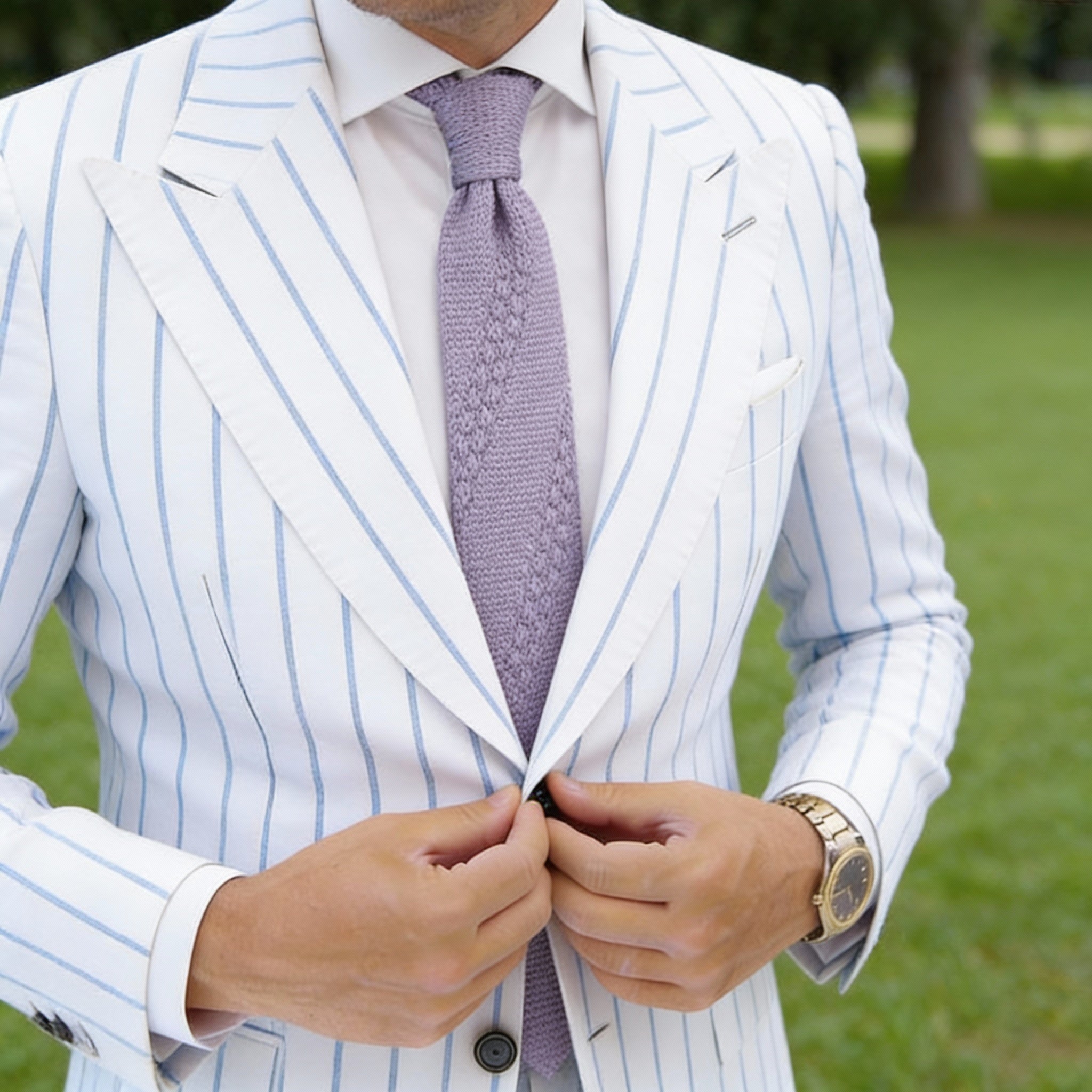 Gray With Gray Cable Pattern Knitted Necktie