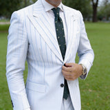 Dark Green With White Crescent Blue Dot Necktie