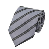 Grey Black Stripe Tie