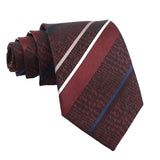 Burgundy Black Textured Striped Necktie