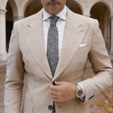 Gray With Blue Droplet Necktie