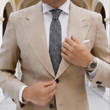 Gray With Blue Droplet Necktie