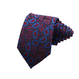 Navy Blue Red Paisley Necktie
