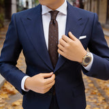 Brown With White Polka Dots And Stripes Necktie