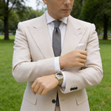 Dark Gray With Orange Polka Dot Necktie