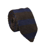 Brown Blue Striped Necktie