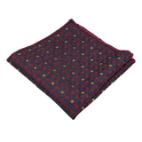 Burgundy Gold Plaid Pocket Square
