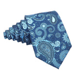 Navy Blue Sky Blue Paisley Necktie