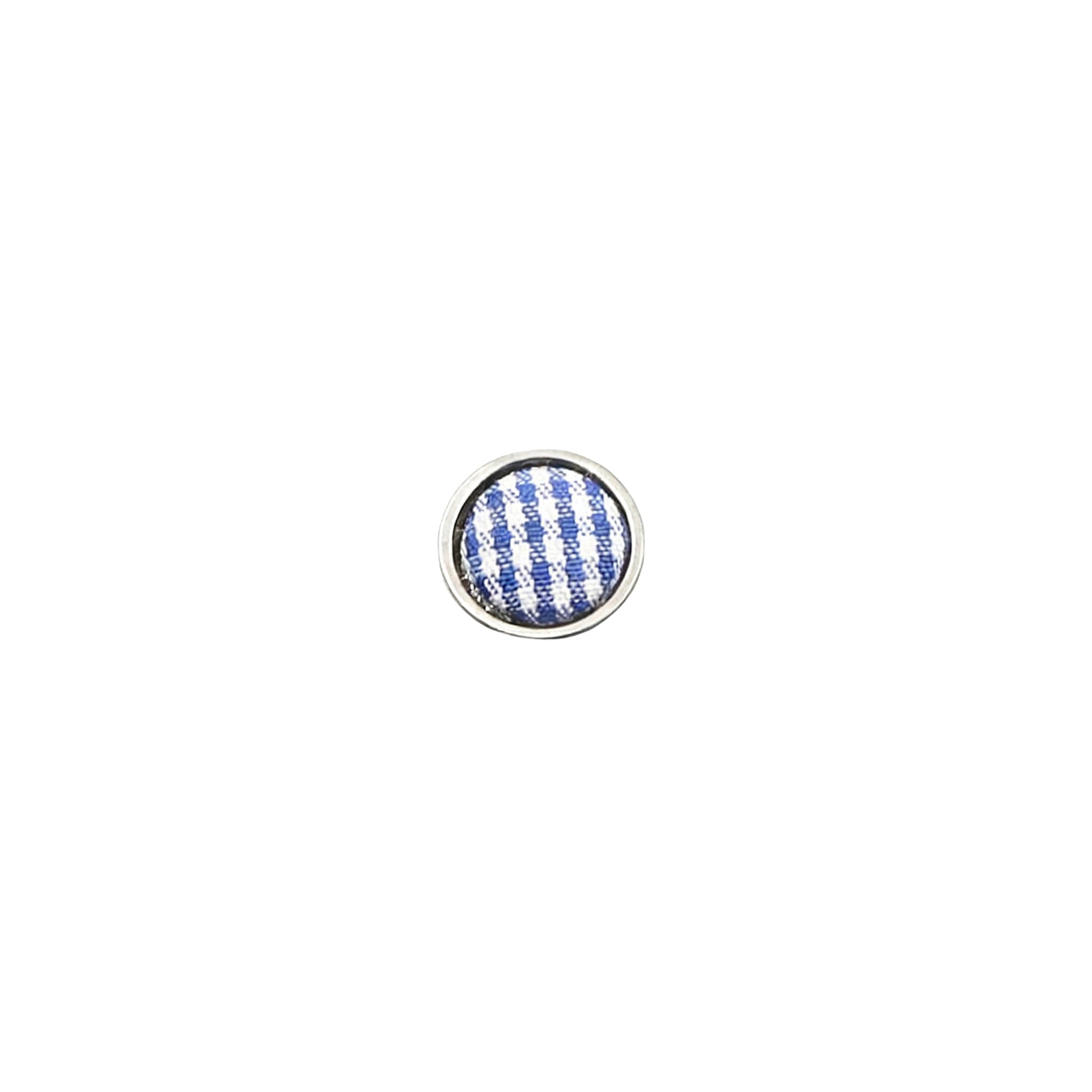 Silver Blue Gingham Lapel Pin