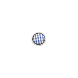 Silver Blue Gingham Lapel Pin