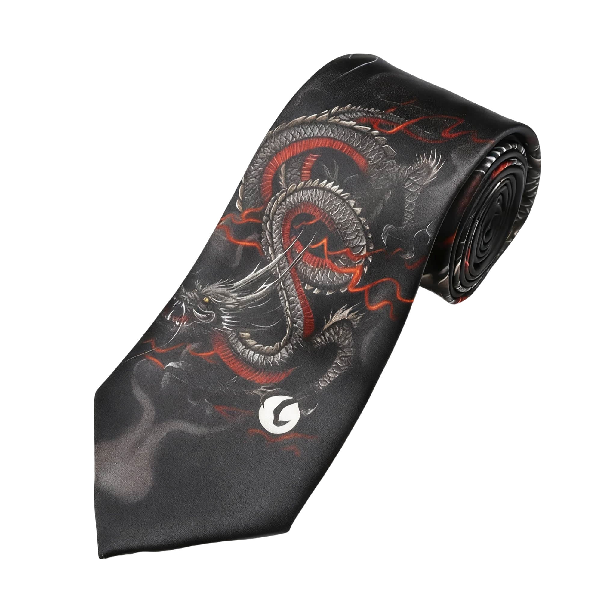 Black Red Dragon Necktie