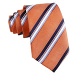 Orange Navy Striped Necktie