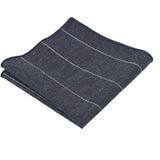 Dark Grey White Stripe Pocket Square
