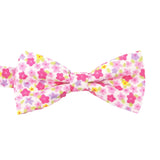 Off White Pink Floral Bowtie