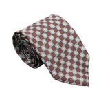 Brown Yellow Geometric Necktie