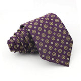 Purple Gold Pattern Woven Neck Tie Business Wedding Formal Necktie