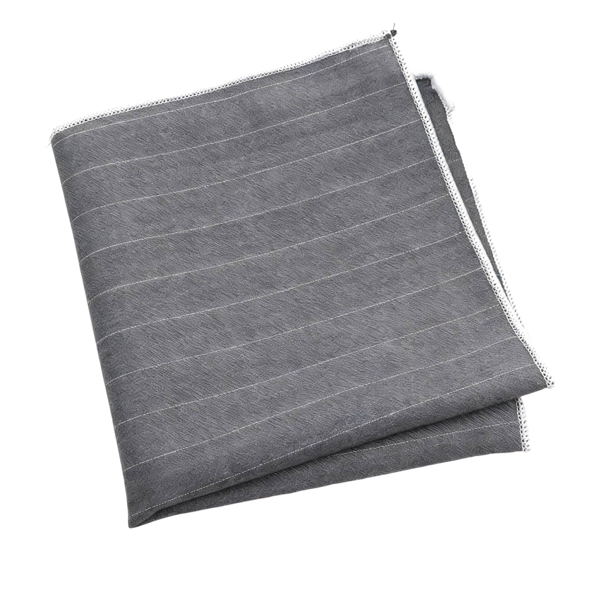 Gray White Striped Pocket Square