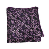 Black Purple Paisley Pocket Square