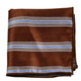 Brown Blue Striped Pocket Square