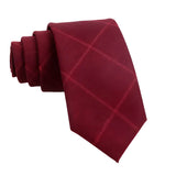Burgundy Red Plaid Necktie