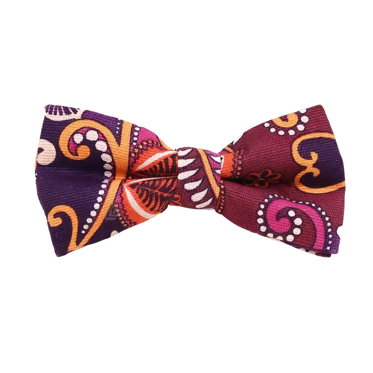 Black With Multicolor Paisley Bowtie
