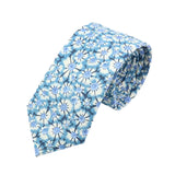 Blue White Floral Necktie