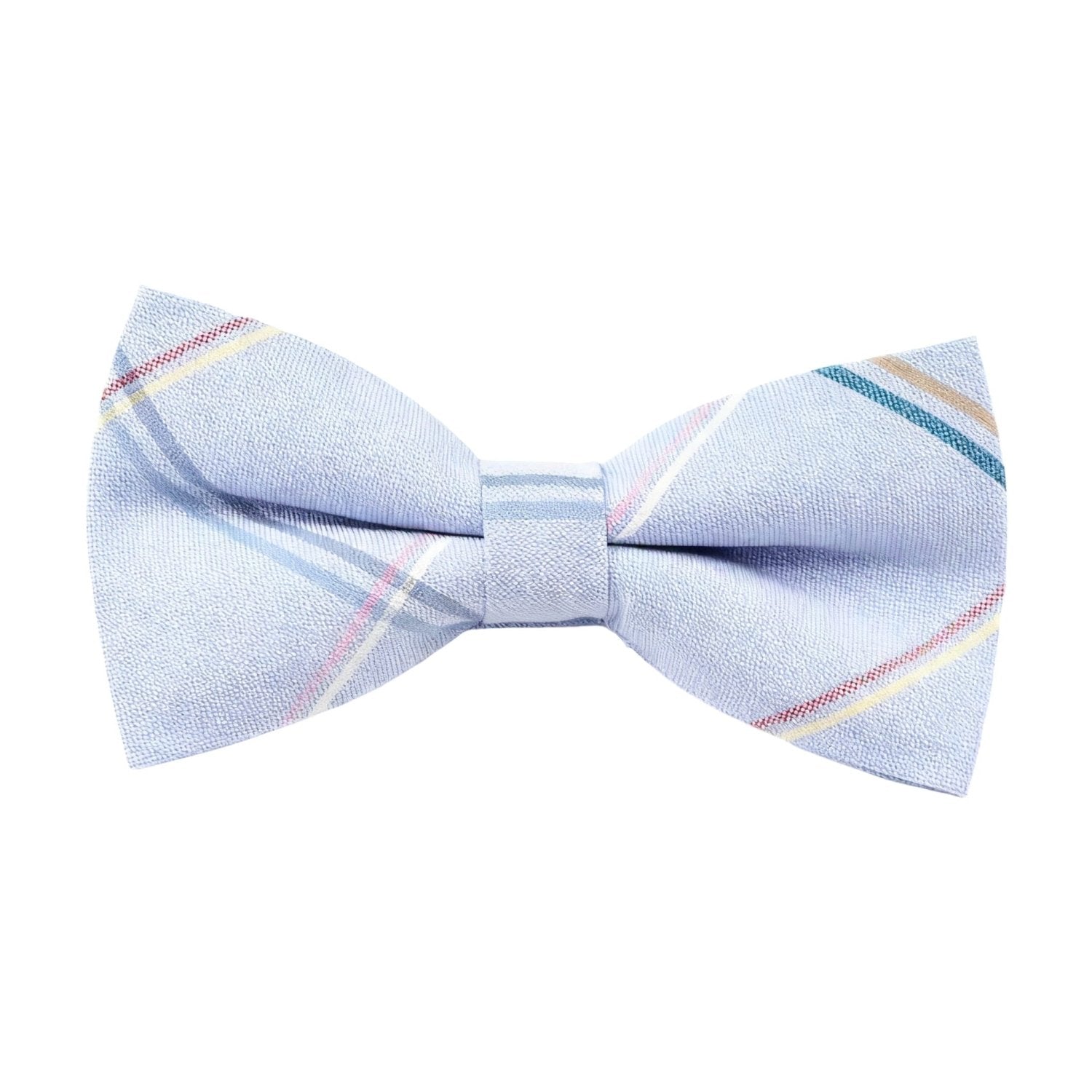 Light Blue With Multicolor Stripes Bowtie