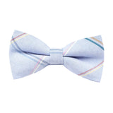 Light Blue Striped Bow Tie