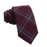 Burgundy Blue Plaid Necktie