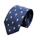 Navy Blue Brown Planet Necktie