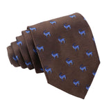 Brown Blue Deer Necktie