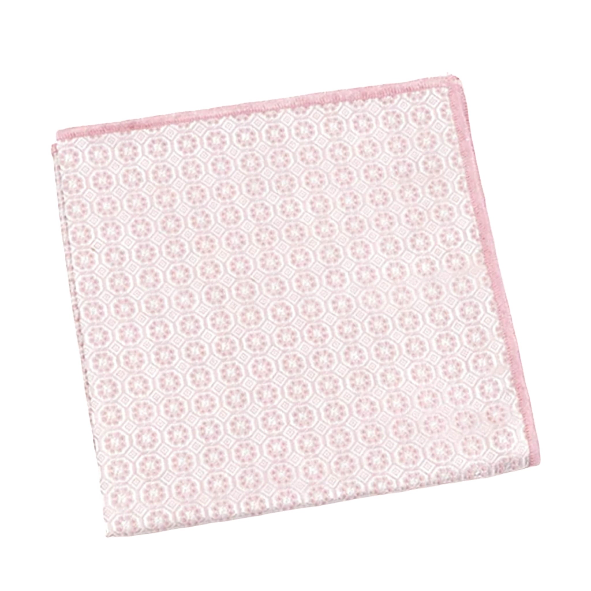 Light Pink Pink Geometric Pocket Square