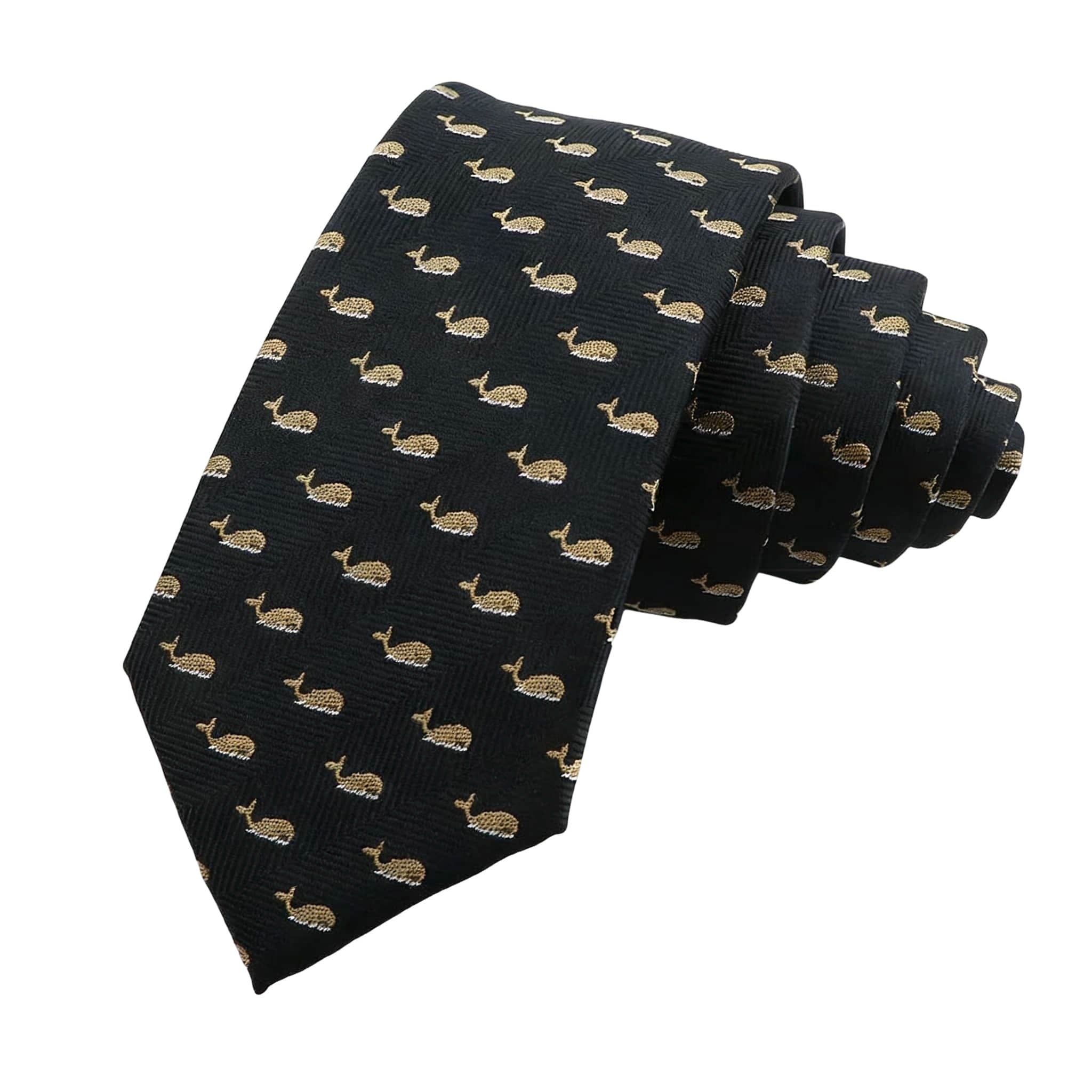 Black Gold Whale Necktie